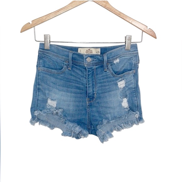 Hollister Pants - HOLLISTER Short-Short High Rise Denim Shorts With Frayed Hem Stretchy Size 26